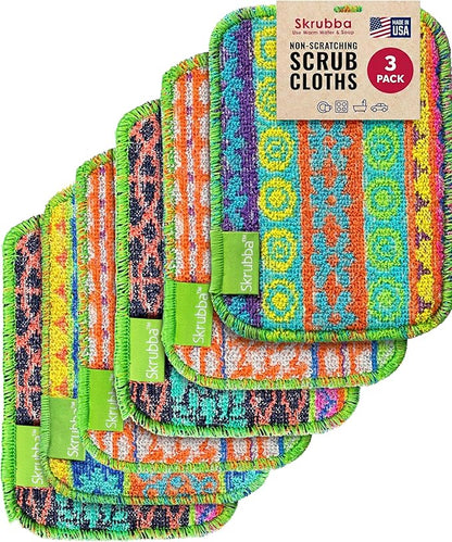 Wet-it! Skrubba 6-Pack Reusable Dish Scrubbers – Non-Scratch Scouring Pads for Kitchen & Household – Eco-Friendly, Dishwasher Safe Scrub Sponges for Dishes, Pots & Pans (Vogue) by Wet-It