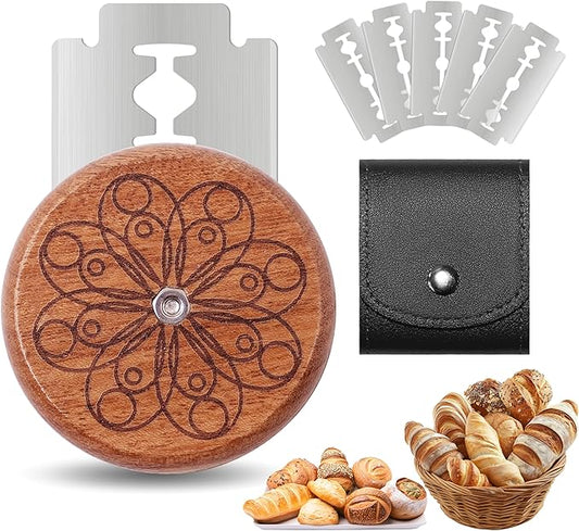 UFO Bread Lame Cutter for Homemade Sourdough,Bread Scorer Tool for Sourdough with 5 Blades and Case,Slashing Tool Bread Cutting Knife for Artisan Bread and Baguette Makers,Circle-black by Unknown