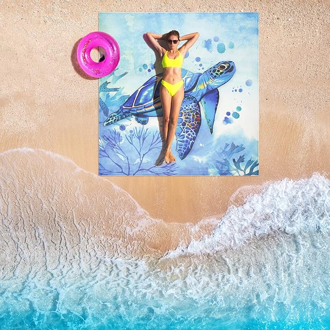 WIWIGO Beach Blanket Waterproof Sandproof Beach Mat 79" X 83"/10'x9'for 2-8 Adults Quick Drying Outdoor Picnic Mat Beach Accessories for Travel, Camping, Hiking - Image 6