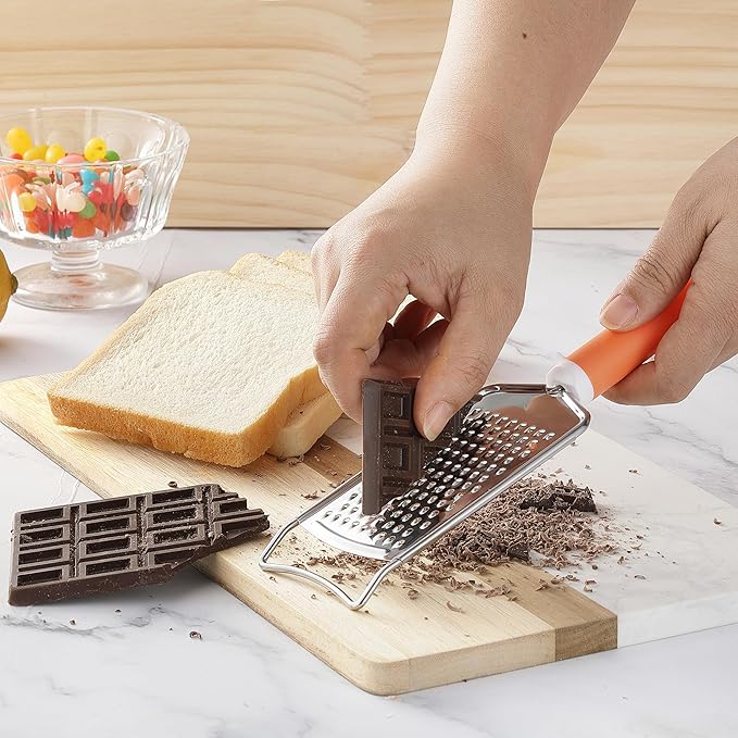 Cheese Grater with Handle, Vituer Stainless Steel Graters for Kitchen, Cheese Grater Lemon Zester Handheld, Great for Cheese, Ginger, Chocolate, Spices and More, Dishwasher Safe - Image 6