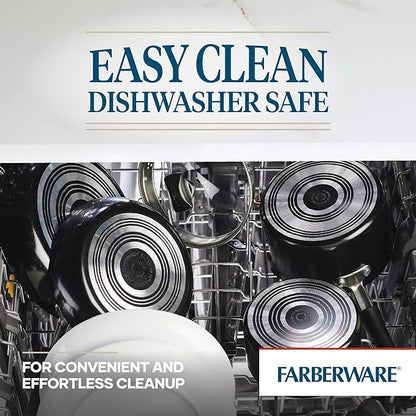 Farberware Cookstart DiamondMax Nonstick Cookware/Pots and Pans Set with Glass Lids, Dishwasher Safe, Includes Baking Pan and Kitchen Cooking Tools, 15 Piece - Black - Image 7