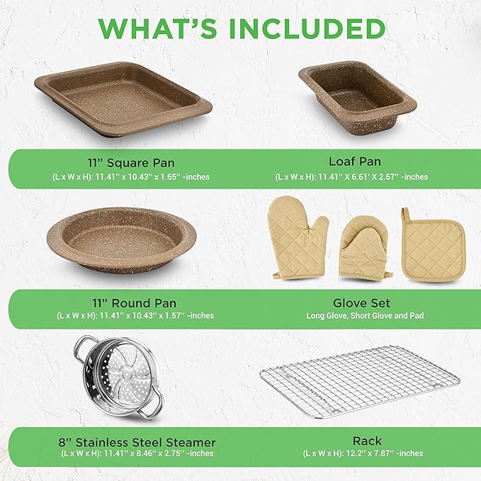NutriChef 22‑Piece Non‑Stick Ceramic Pots and Pans Set – For All Cooktops Including Induction – PTFE & PFAS Free, Includes Bakeware & Utensils - Image 4
