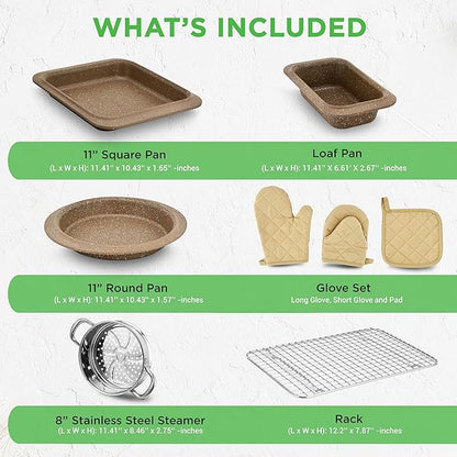 NutriChef 22‑Piece Non‑Stick Ceramic Pots and Pans Set – For All Cooktops Including Induction – PTFE & PFAS Free, Includes Bakeware & Utensils - Image 4