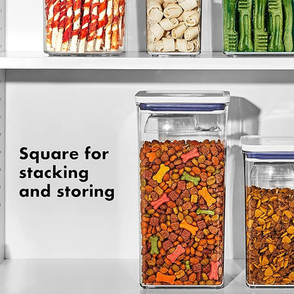 OXO Good Grips Pet Food Container 6.0 Qt | Clear | Airtight Seal | With Half Cup Scoop | Pack of 4 - Image 6