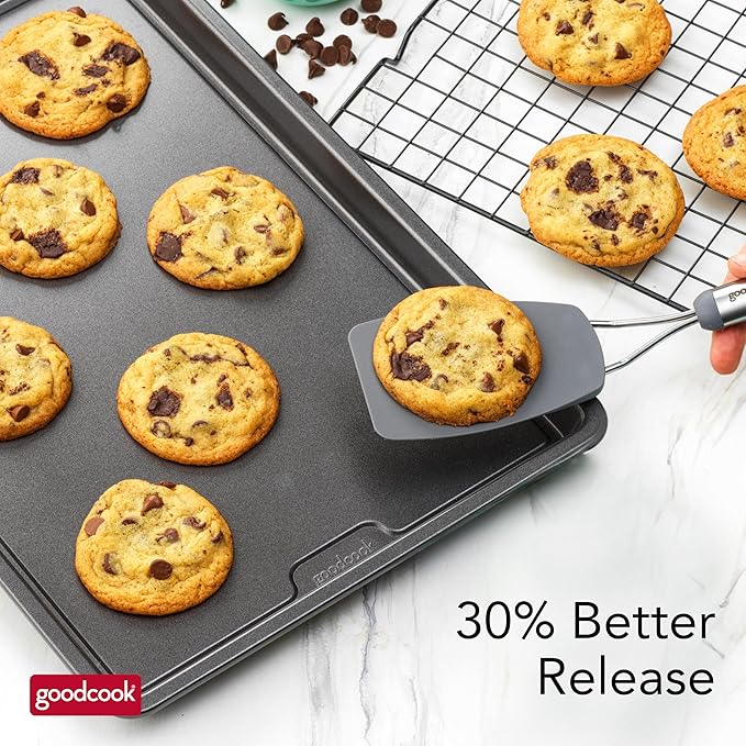 GoodCook PRO Large Baking Sheet Pan Nonstick Warp & Scratch-Resistant Dishwasher-Safe Carbon Steel Construction for Even Baking Oven Safe to 480°F, 11 x 17-Inch, Gray - Image 7