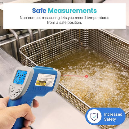 Etekcity Infrared Thermometer Upgrade 774, Heat Temperature Temp Gun for Cooking, Laser IR Surface Tool for Pizza, Griddle, Grill, HVAC, Engine, Accessories, -58°F to 842°F, Blue - Image 9