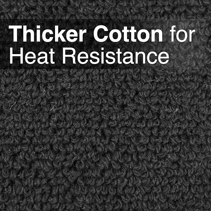 RITZ Terry Pocket Mitt & Hot Pad: Unparalleled Heat Resistant, Durable 100% Cotton – Ergonomically Designed for Optimal Grip – Easy-Care Machine Washable – 4-Pack, Black - Image 3