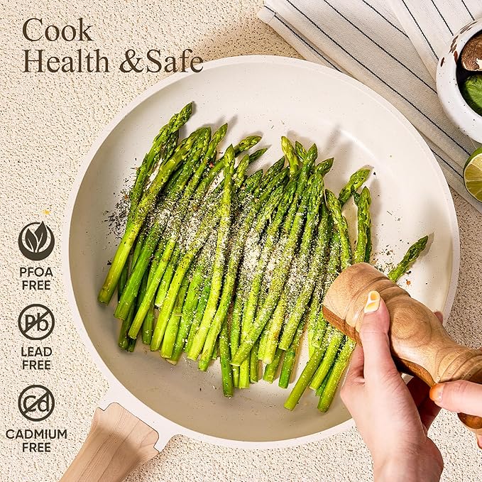 CAROTE 14 Pcs Pots and Pans Set Nonstick,Cookware Set Kitchen Cooking Set with Utensil and Pan Protectors - Image 4