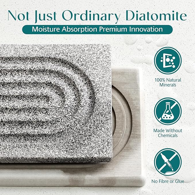 Stone Faucet Mat for Kitchen Sink, Diatomite Stone Drying Mat for Kitchen Counter, 2026 Upgraded Dishwasher-Safe & Ultra Absorbent, Chemical-Free Stone Dish Mat for Bottles Utensils (15.7" x 3.9") - Image 2