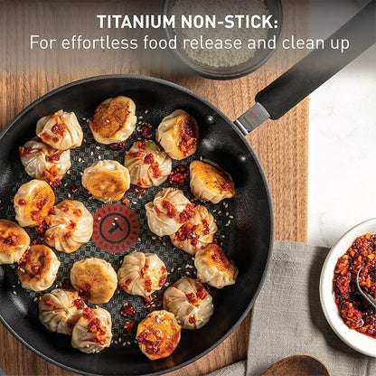 T-Fal Ultimate Hard Anodized Nonstick Fry Pan With Lid 12 Inch, Oven Broiler Safe 400F, Lid Safe 350F, Cookware, Pots and Pans, Kitchen Frying Pans, Skillets, Home, Dishwasher Safe, Onyx - Image 3