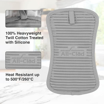 All-Clad Premium Pot Holder & Hot Pad: Heat Resistant to 500 Degrees - 100% Cotton, 10"x6.25" Hot Pad for Kitchen and Barbeque, (1-Pack), Titanium - Image 4