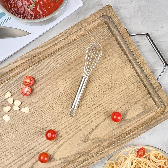 Restaurantware 7 in Stainless Steel Wire Whisk - German Standard Kitchen Balloon Whisk with Ergonomic Handle, Dishwasher Safe - Durable French Whisk for Cooking, Mixing Thick Batter and Sauce - Image 9