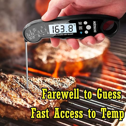 Instant Read Digital Meat Thermometer (2 Pack) Waterproof Kitchen Cooking Food Thermometer with Probe Backlight & Calibration,Best Quick Grill Meat Probe for Grilling BBQ Smoker Chefs - Image 3