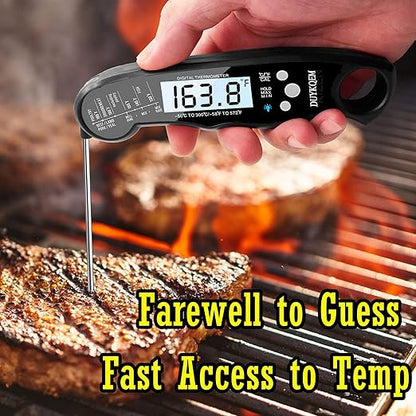 Instant Read Digital Meat Thermometer (2 Pack) Waterproof Kitchen Cooking Food Thermometer with Probe Backlight & Calibration,Best Quick Grill Meat Probe for Grilling BBQ Smoker Chefs - Image 3