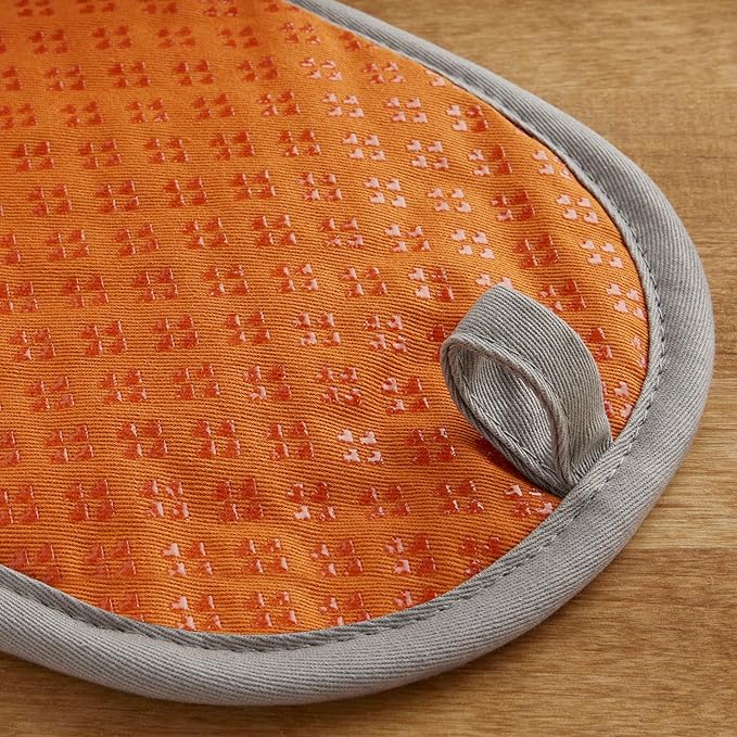 KitchenAid Asteroid Pot Holder 2-Pack Set, Honey Orange, 6.5"x10" - Image 3