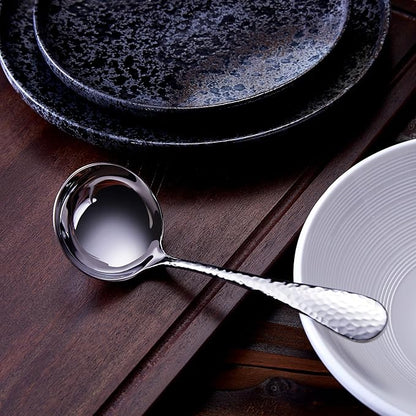 KEAWELL Premium 7.3" Hammered Gravy Ladle – 18/10 Stainless Steel – Exquisite Blend of Elegance and Functionality – Dishwasher Safe - Image 5