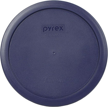 Pyrex (2) 7202-PC 1-Cup Cadet Blue, (2) 7200-PC 2-Cup Dark Blue, (2) 7201-PC 4-Cup Cadet Blue and (1) 7402-PC 6/7-Cup Dark Blue Lids - Made in USA - Image 2