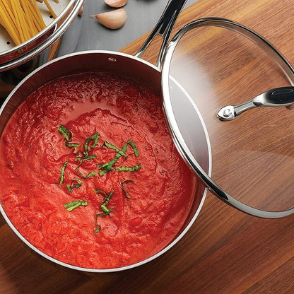 Tramontina Tri-Ply Clad Stainless Steel 8-Piece Cookware Set with Glass Lids, Pots and Pans Kitchen Set, Induction-Ready, Dishwasher-Safe, NSF-Certified - Image 4