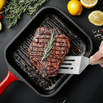 Stainless Steel Spatula Set, Metal Spatula for Cast Iron Skillet, Metal Spatulas for Kitchen Use with Wooden Handle, Ideal for Frying Steak, Pancake, Cookie, Burger, Brownie or Desserts - Image 7