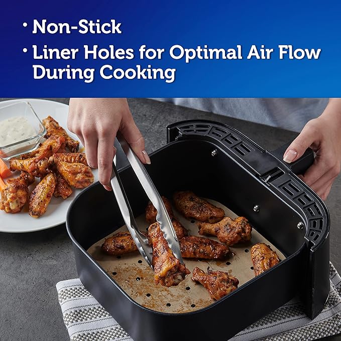 Reynolds Kitchens Air Fryer Liners Disposable, Unbleached Parchment Paper Sheets, 50 Count - Image 3