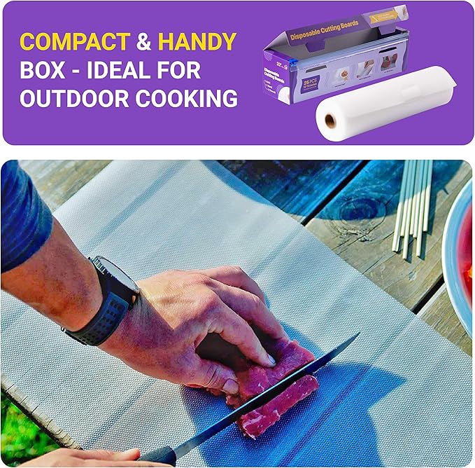 Disposable Plastic Cutting Board Sheets for BBQ & Camping - Large Flexible Chopping Boards - Cutting Mats for Kitchen and Outdoor 32' - Image 7