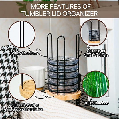 2PC Tumbler Lid Organizer, Detachable Cup Lid Organizer for Simple Modern Tumbler/Yeti Tumbler/Stanley Tumbler Lids, Holds up to 20 Lids, Cup Organizer for Kitchen Organizers and Storage - Image 6
