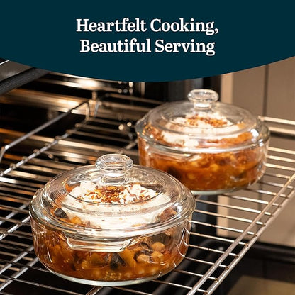 Libbey Baker's Basics 2 Piece Glass Dishes with Lids - Elegant Casserole Dishes for Oven with Lids - Versatile Baking Dish to Store Leftovers & More - Image 2
