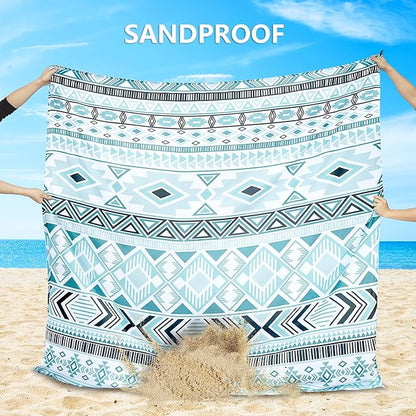 WIWIGO Beach Blanket Waterproof Sandproof Beach Mat 79" X 83"/10'x9'for 2-8 Adults Quick Drying Outdoor Picnic Mat Beach Accessories for Travel, Camping, Hiking - Image 3