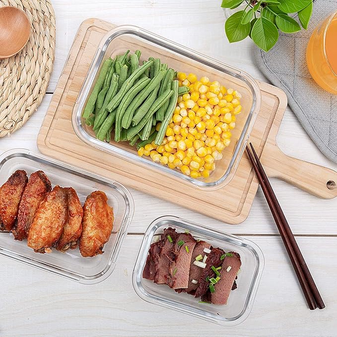C CREST [10 Pack] Glass Meal Prep Containers, Food Storage Containers with Lids Airtight, Glass Lunch Boxes, Microwave, Oven, Freezer and Dishwasher Safe - Image 9