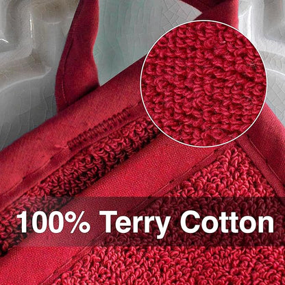 RITZ Terry Pocket Mitt & Hot Pad: Unparalleled Heat Resistant, Durable 100% Cotton – Ergonomically Designed for Optimal Grip – Easy-Care Machine Washable – 2-Pack, Paprika - Image 3