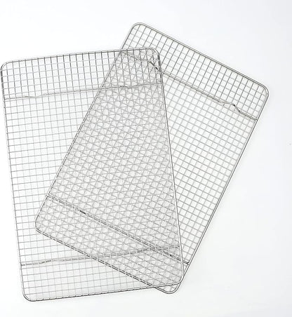Spring Chef 10" x 15" Stainless Steel Cooling Racks for Baking - Oven Safe - Cookie Racks for Cooling Cookies - Fits Jelly Roll Pan - Perfect for Grilling, Roasting, Cooking, Drying - Set of 2 - Image 8