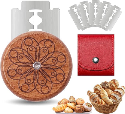 UFO Bread Lame Cutter for Homemade Sourdough,Bread Scorer Tool for Sourdough with 5 Blades and Case,Slashing Tool Bread Cutting Knife for Artisan Bread and Baguette Makers,Circle-red by Unknown