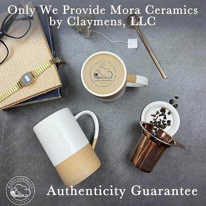Mora 12oz Ceramic Tea Cup with Infuser, Spoon, Lid - Microwave & Dishwasher Safe - Image 8