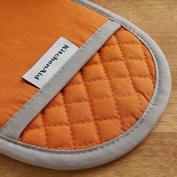 KitchenAid Asteroid Pot Holder 2-Pack Set, Honey Orange, 6.5"x10" - Image 4