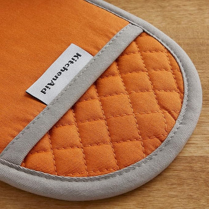 KitchenAid Asteroid Pot Holder 2-Pack Set, Honey Orange, 6.5"x10" - Image 4