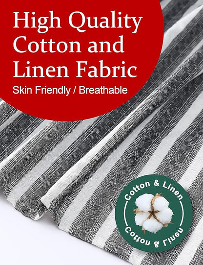 Cozy Adjustable Cross Back Aprons for Women with Pockets Cotton Linen Cooking Kitchen Baking