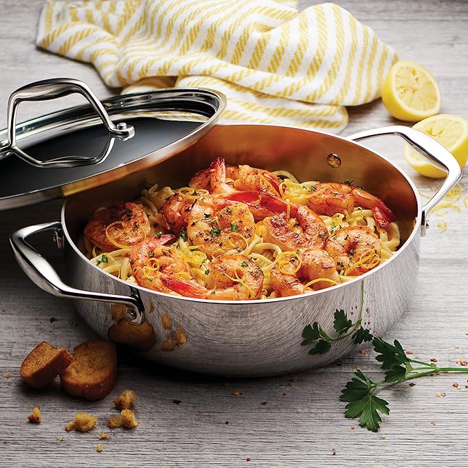 Tramontina Signature Tri-Ply Clad Stainless Steel 3-Quart Braiser Pan with Lid, Induction-Ready, Dishwasher-Safe, NSF-Certified, Made in Brazil - Image 3