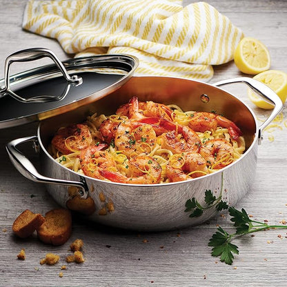 Tramontina Signature Tri-Ply Clad Stainless Steel 3-Quart Braiser Pan with Lid, Induction-Ready, Dishwasher-Safe, NSF-Certified, Made in Brazil - Image 3
