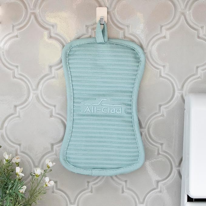 All-Clad Premium Pot Holder & Hot Pad: Heat Resistant to 500 Degrees - 100% Cotton, 10"x6.25" Hot Pad for Kitchen and Barbeque, 4-Pack, Rainfall - Image 6