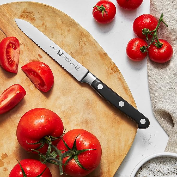 ZWILLING Professional S Knife Set with Block, Chef’s Knife, Serrated Utility Knife, 7 Piece, Bamboo