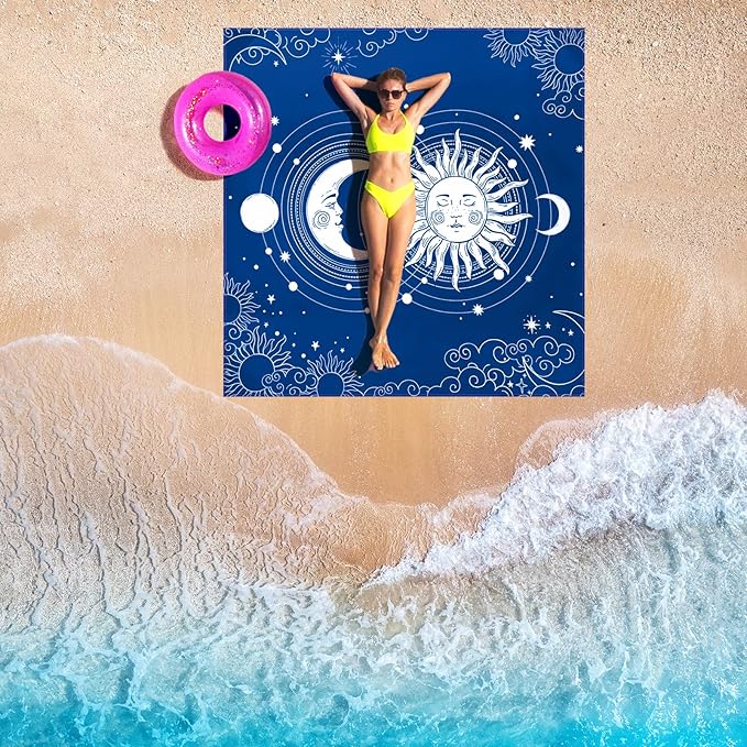WIWIGO Beach Blanket Waterproof Sandproof Beach Mat 79" X 83"/10'x9'for 2-8 Adults Quick Drying Outdoor Picnic Mat Beach Accessories for Travel, Camping, Hiking - Image 5