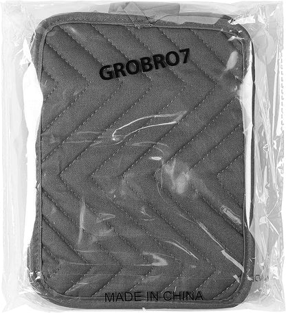 GROBRO7 5Pack Pocket Pot Holders Cotton Heat Resistant Potholder Multipurpose Hot Pads Machine Washable Oven Mitts Cooking Pads Bulk for Daily Kitchen Baking and Cooking 8.9 x 6.9 Inch Grey - Image 7
