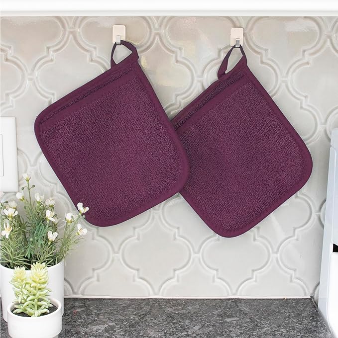 RITZ Terry Pocket Mitt & Hot Pad: Unparalleled Heat Resistant, Durable 100% Cotton – Ergonomically Designed for Optimal Grip – Easy-Care Machine Washable – 2-Pack, Beet - Image 5