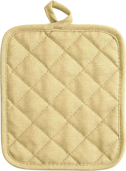American Linen Pot Holders, Hot Pads, Table Pads for Kitchen and Dining Table, Non Slip Heat Resistant Hot Pot Holder (Sand, 4 Pack)