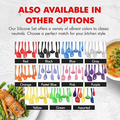 Chef Craft - Premium Silicone Kitchen Tools and Utensils Set, Non-Scratch, Withstands Temperatures up to 450°F, BPA-Free, 7 Piece Cooking Utensils Set, Black - Image 7