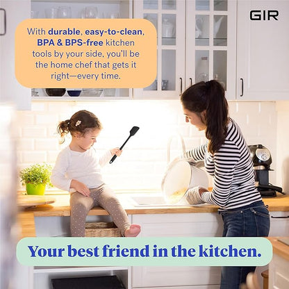 GIR: Get It Right Silicone Kitchen Spatula - Non-toxic Cooking Utensils for Nonstick Cookware, Cooking and Baking, Skinny - 11IN - Black