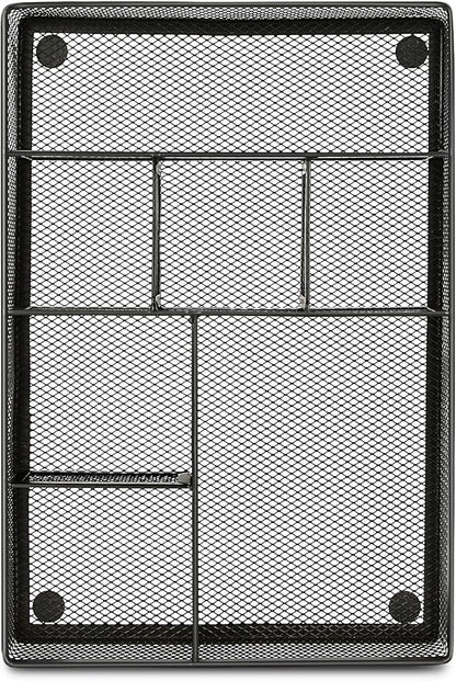 shenee Desk Drawer Organizer Tray,Drawer Organizer for Office and Home,Desk Organizer with Drawers,7 Compartments,Non-Slip Desk Organizers (Black, 12.3" L x 8.3" W x 1.8" H)