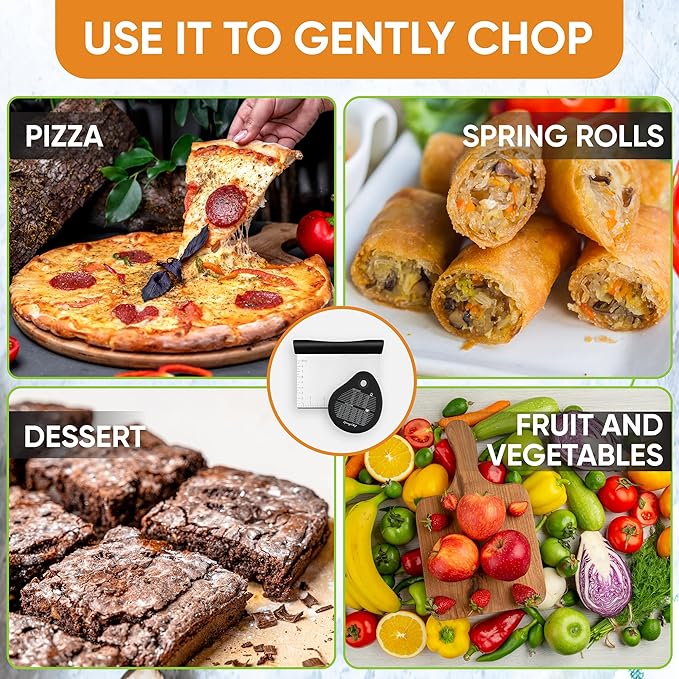 Spring Chef Dough Bench Scraper for Baking with Markings - Stainless Steel Kitchen Dough Cutter Tool with Bowl Pastry Scraper for Pizza, Bread, Pastries - Bench Knife - Dishwasher Safe - Black - Image 7