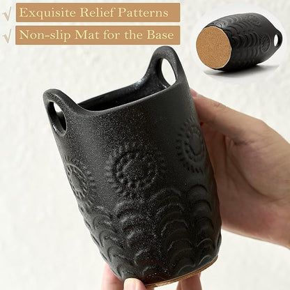 5.75“ (H) Utensil Holder for Kitchen Counter, Cute Nordic Minimalist Style Cooking Utensil Holder and Crock Home Kitchen Decor, Ceramic Utensil Organizer for All kinds Spoon, Knife, Fork