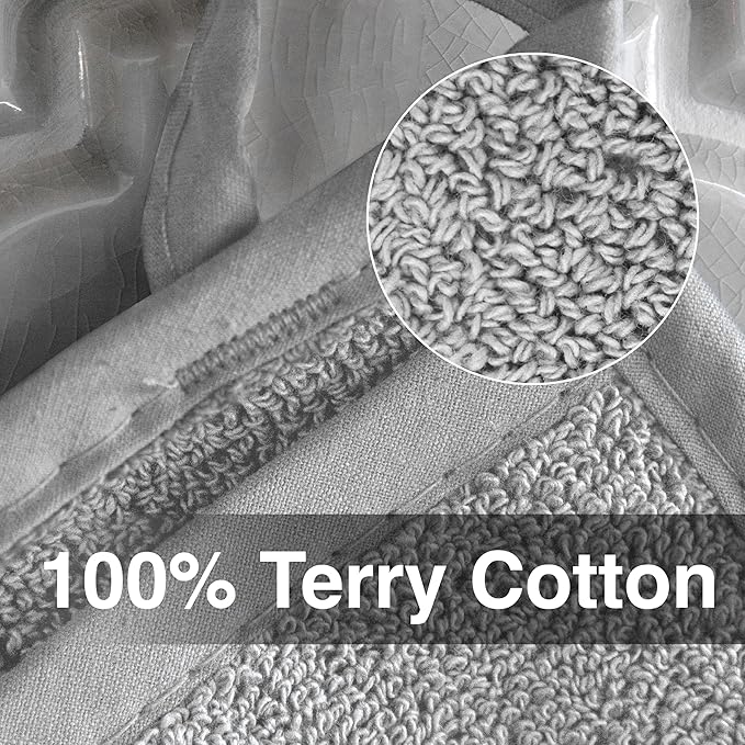 RITZ Terry Pocket Mitt & Hot Pad: Unparalleled Heat Resistant, Durable 100% Cotton – Ergonomically Designed for Optimal Grip – Easy-Care Machine Washable – 4-Pack, Titanium Grey - Image 2